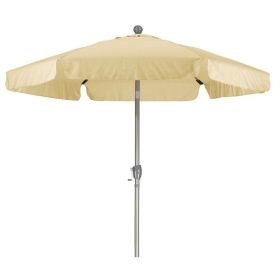 Beige 7.5 Foot Off-White Patio Umbrella with Push Button Tilt and Metal Pole