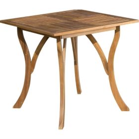 Outdoor Solid Wood 31.5 inch Square Patio Dining Table