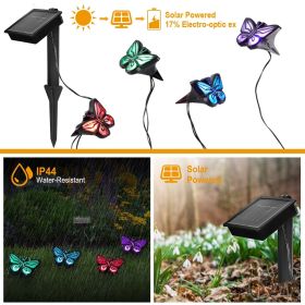 Solar String Light 4 Butterfly Fairy Lights Waterproof Garden Lawn Light Xmas Decor Lamp