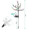 2Pcs Outdoor Solar Light Cherry Blossom Flower Landscape Light Yard Stake Decor Lamp