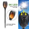 96 LEDs Solar Flame Torch Light Waterproof Flickering Flame Lamp Garden Path Yard Lamp