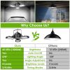 Solar Pendant Lights IP65 Waterproof Shed Light 120Â° Adjustable Garage Light with 3 Timing Modes 4 Brightness Levels