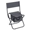 2-piece Folding Outdoor Chair with Storage Bag; Portable Chair for indoor; Outdoor Camping; Picnics and Fishing; Grey