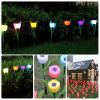 6 Pcs Solar Garden Tulip Flower Light Outdoor Solar Pathway light IP54 Water-resistant Landscape Lights