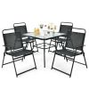 6 Pieces Patio Dining Set with Umbrella