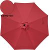 Simple Deluxe 9ft Outdoor Market Table Patio Umbrella with Button Tilt; Crank and 8 Sturdy Ribs for Garden; Red