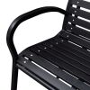 Patio Bench 49.2" Steel and WPC Black