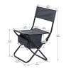 2-piece Folding Outdoor Chair with Storage Bag; Portable Chair for indoor; Outdoor Camping; Picnics and Fishing; Grey