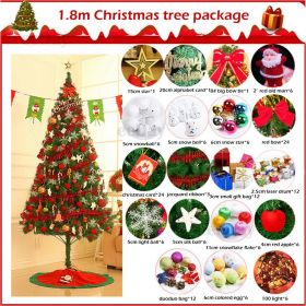 Christmas Tree Xmas Home Decorations Ornaments LED Light Decor (Option: 1.8m)