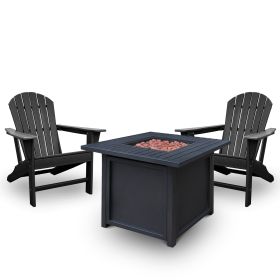 HDPE Adirondack Set with Fire Pit (fire pit: Gas Fire Pit)