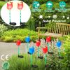 2Pcs Solar Powered Tulip Garden Light Wind Mill Waterproof Landscape Stake Lamp