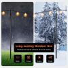 8/10 Feet 2 Pack  Outdoor String Light Poles with Top Arc Hook and 5-Prong Base