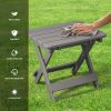 Outdoor Adirondack Foldable Side Table; Patio End Table for Poolside Garden;  Weather Resistant Coffee Table -Plastic High-Density PE