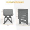 Outdoor Adirondack Foldable Side Table; Patio End Table for Poolside Garden;  Weather Resistant Coffee Table -Plastic High-Density PE