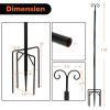 8/10 Feet 2 Pack  Outdoor String Light Poles with Top Arc Hook and 5-Prong Base