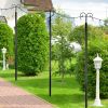 8/10 Feet 2 Pack  Outdoor String Light Poles with Top Arc Hook and 5-Prong Base