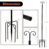 8/10 Feet 2 Pack  Outdoor String Light Poles with Top Arc Hook and 5-Prong Base