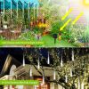 Solar Powered Meteor Shower String Lights 9.84FT Falling Raindrop Tube Lamp Water Resistant Decorative Lights