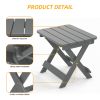 Outdoor Adirondack Foldable Side Table; Patio End Table for Poolside Garden;  Weather Resistant Coffee Table -Plastic High-Density PE