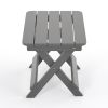 Outdoor Adirondack Foldable Side Table; Patio End Table for Poolside Garden;  Weather Resistant Coffee Table -Plastic High-Density PE